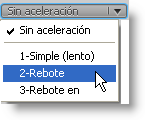 Desplegable de la aceleración