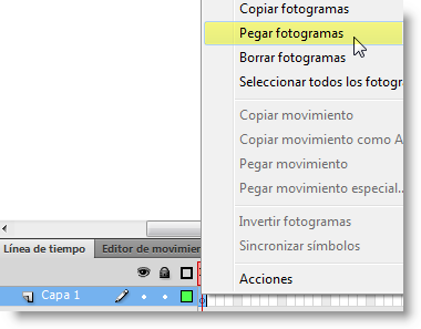 Pegar fotogramas