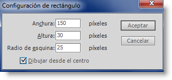 Configuración de rectángulo