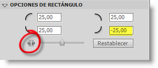 Opciones de rectángulo