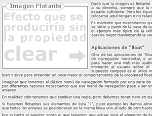 Efecto de la propiedad clear en los elementos siguientes a un flotante